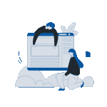 Ícone animado representando sistemas de CRM para organizar contatos e fidelizar pacientes de clínicas e consultórios.